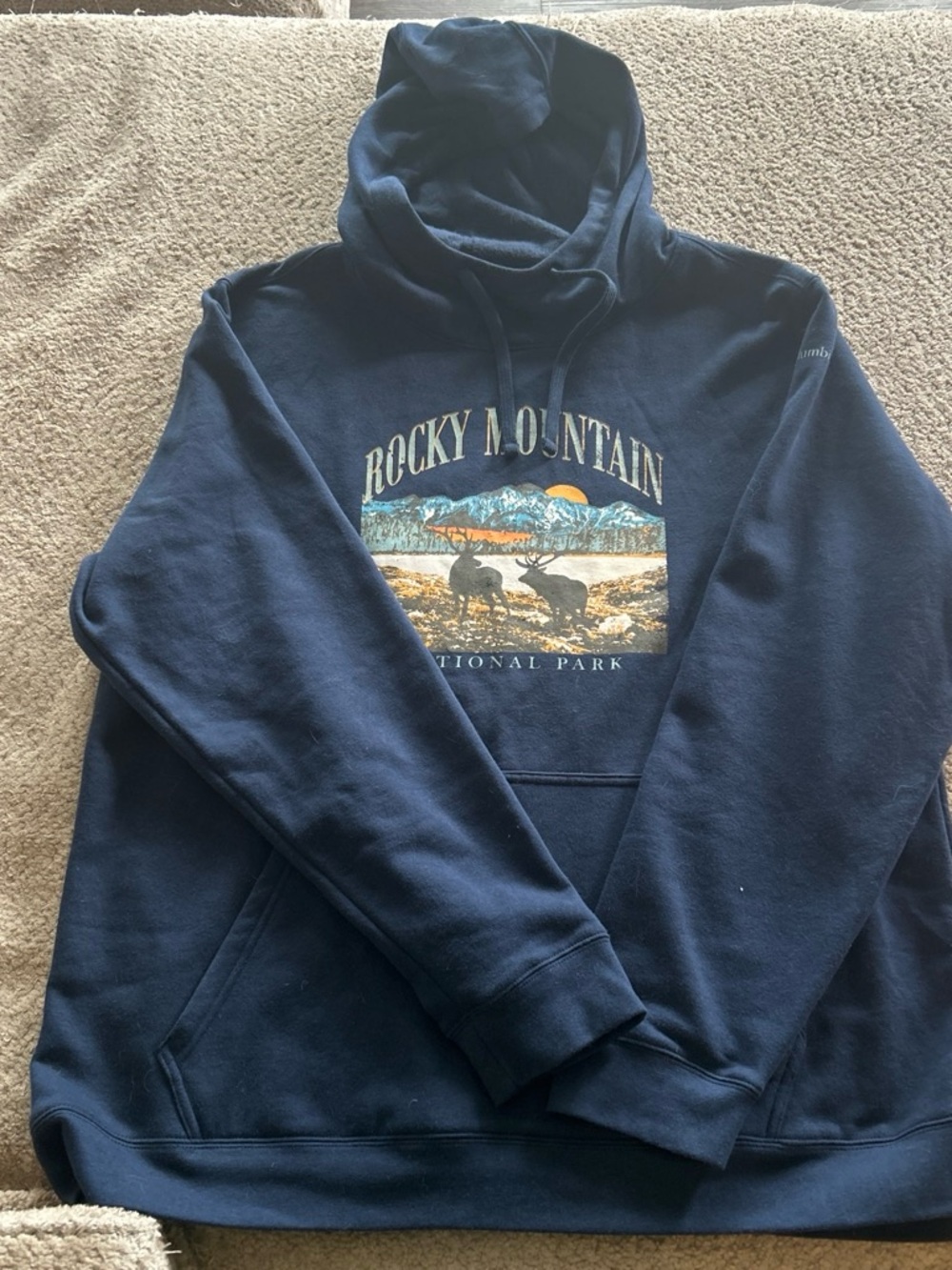 Rocky Mountain Graphic Pullover Hoodie - Navy